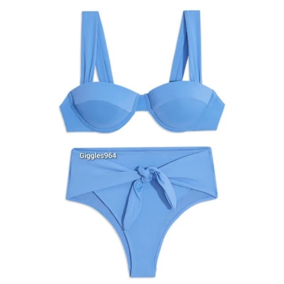 WeWoreWhat Claudia Riviera Bikini Set Blue - Picture 1 of 4